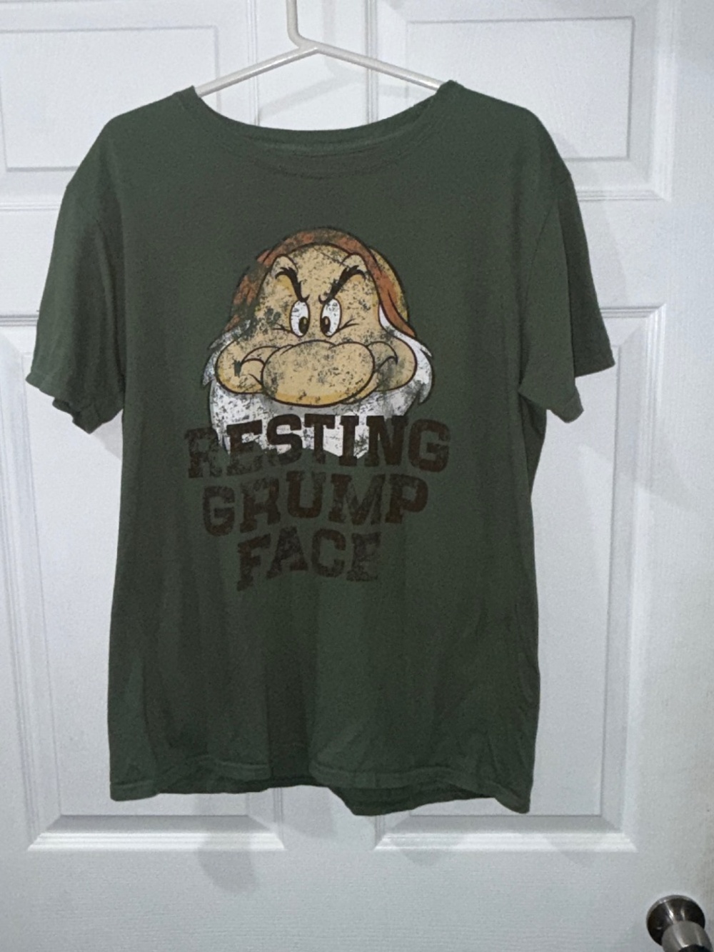 Disney Snow White GRUMPY T-Shirt - Green - LARGE